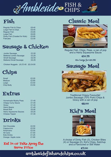 fish & chips menu